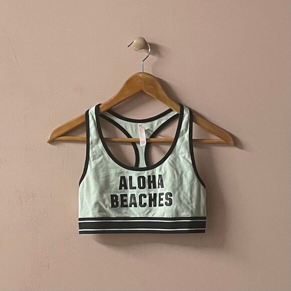 PINK Other - Pink Victoria’s Secret Mint/Black Aloha Beaches Pink Nation Sports Bra Sz M GUC